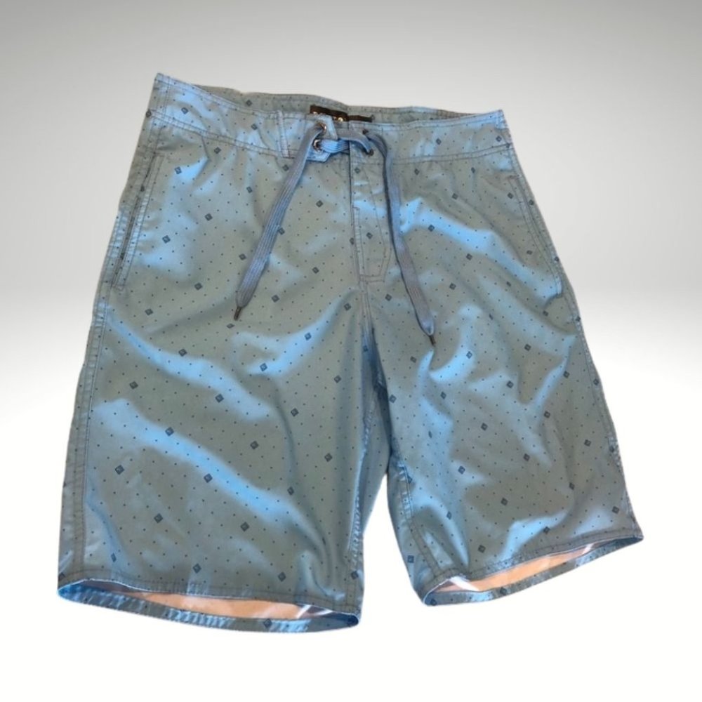 Mens Board Shorts Bathing Suit Light Blue Stretch